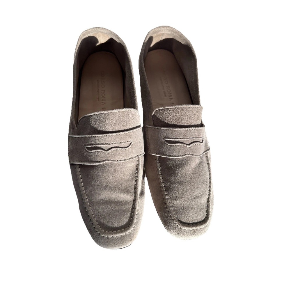 Corso Roma 9 Soft Suede Penny Loafer Size EU 38 | US 7.5 Grey Made in Italy